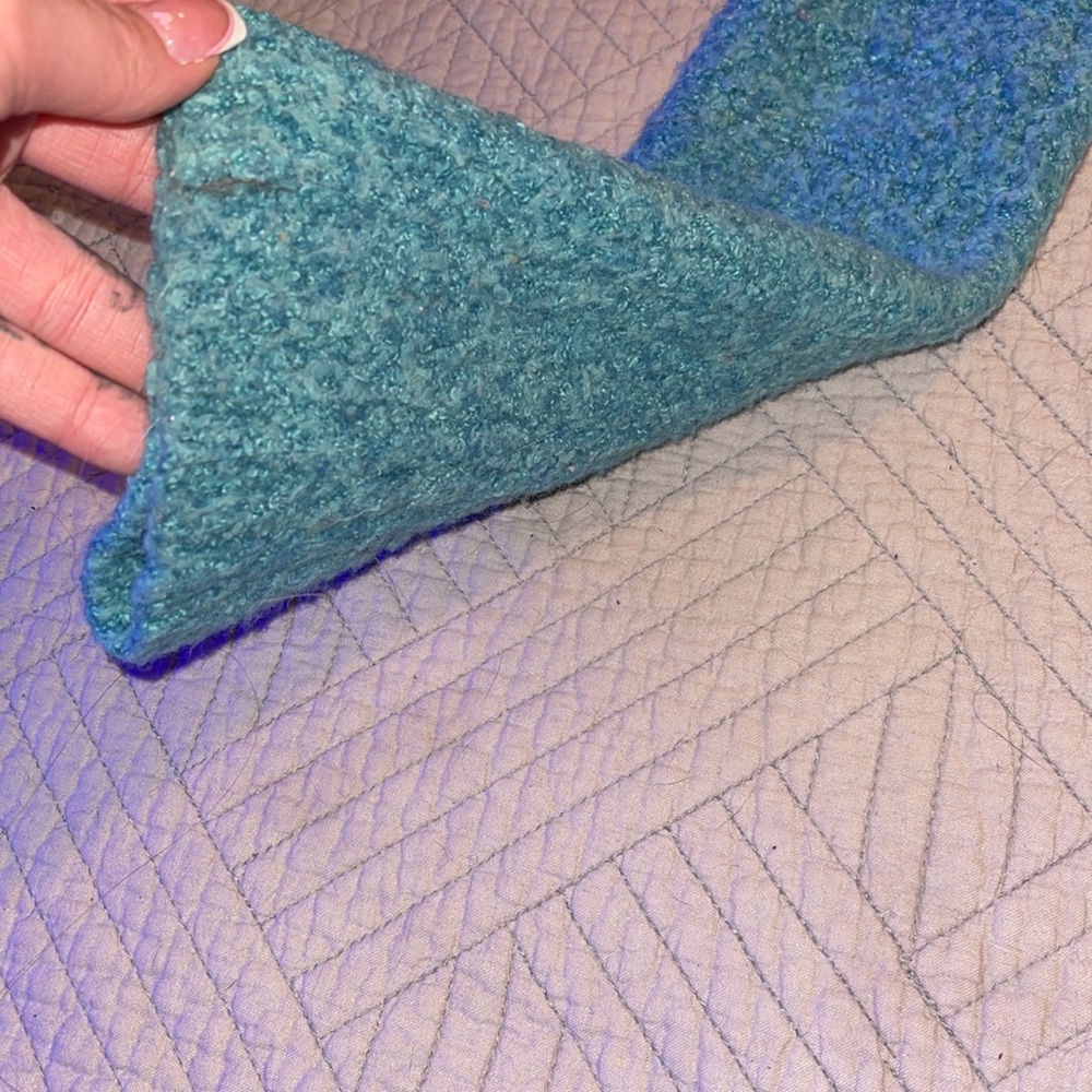 Super cute sweater color is greenish blue dark turquoise color. - Picture 3 of 6